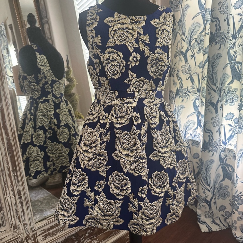 Ark & Co Blue Halter A-Line Cocktail Mini Dress